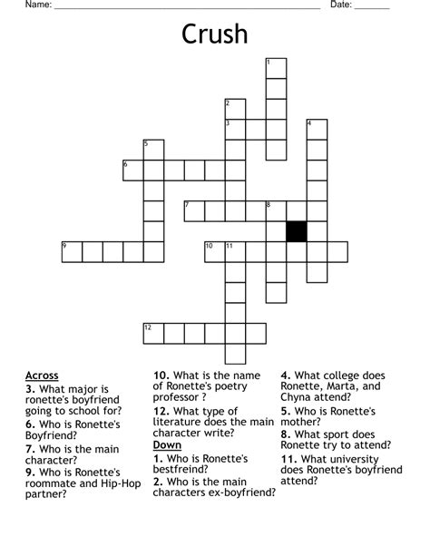 crush crossword puzzle.
